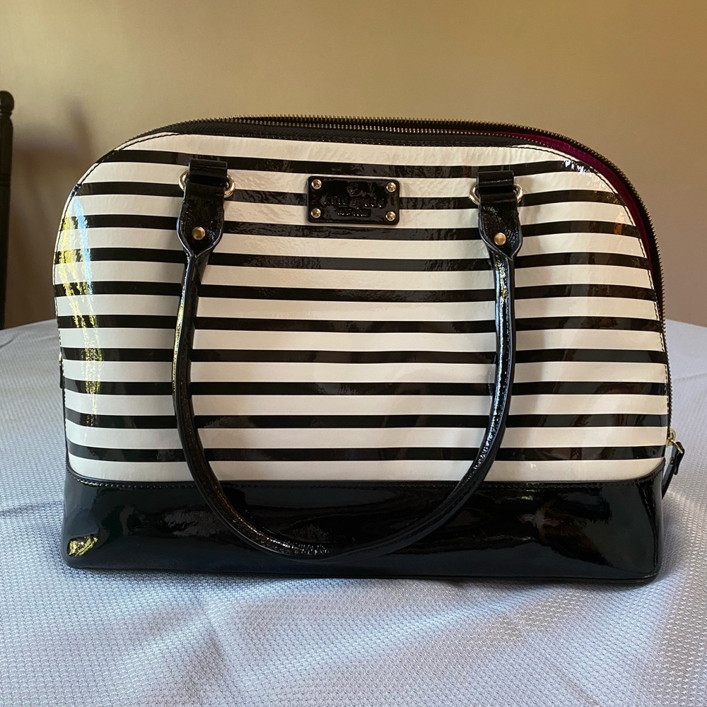 Striped Black and White Handbag